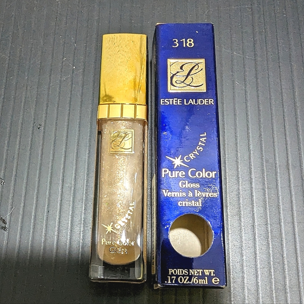 Estee Lauder Pure Color lip gloss .17 oz./6ml  318 Gold Sparkle NIB Crystal-like